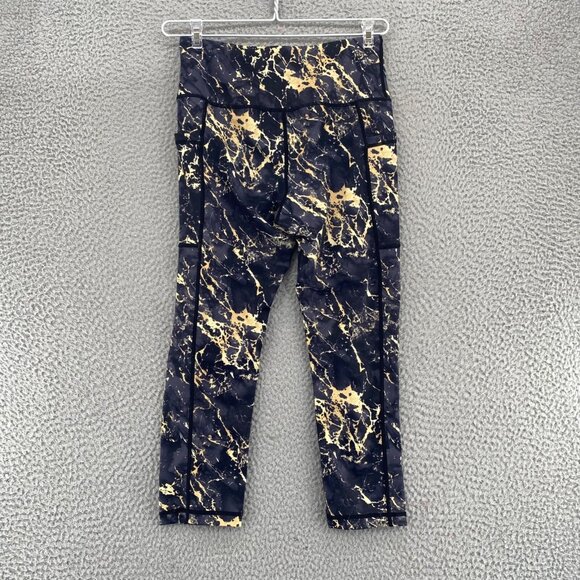 Constantly Varied Gear Leggings Womens Extra Small Black Gold Marble Capri CVG - Picture 3 of 11